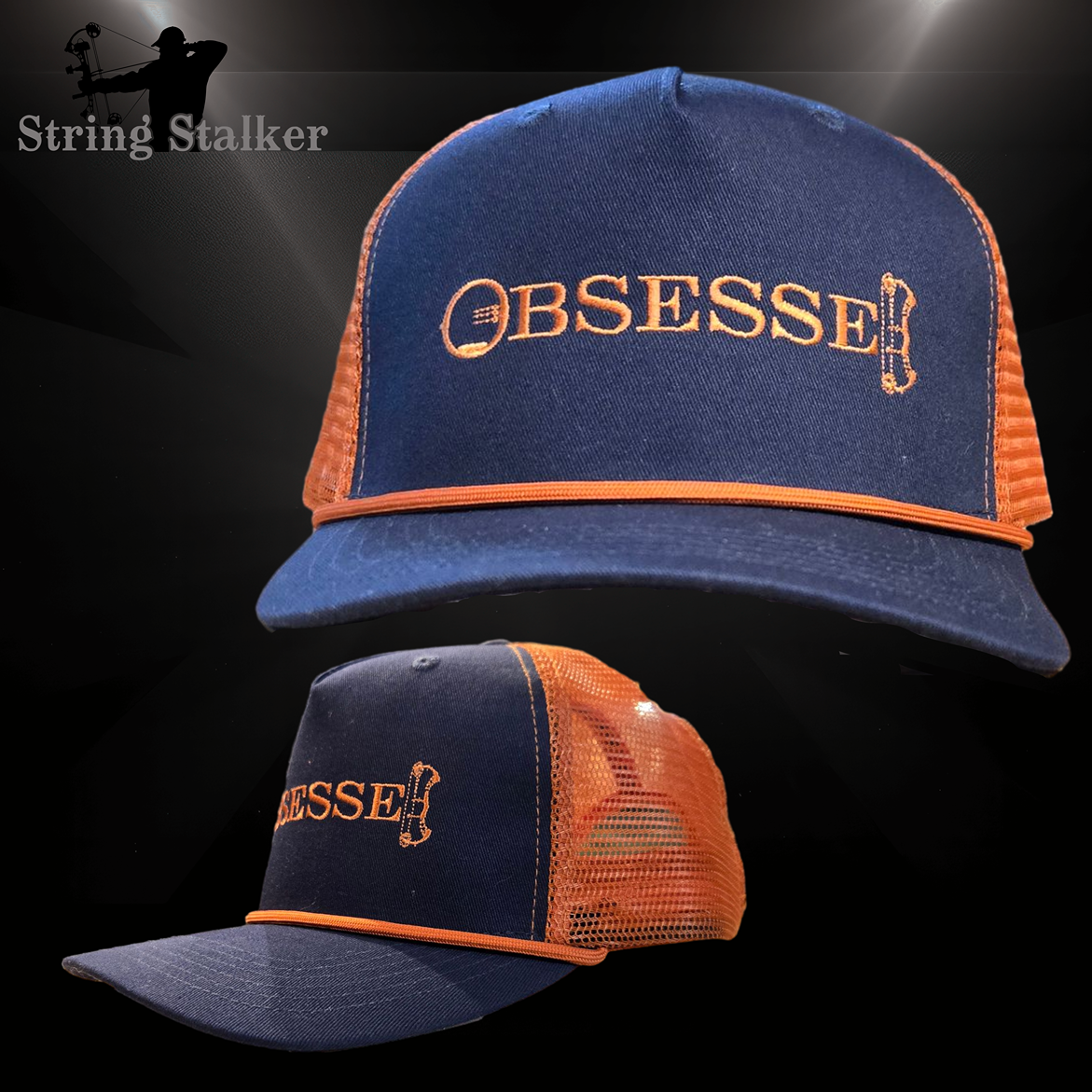 Obsessed Snapback with Rope Hat - Navy/Burnt Orange