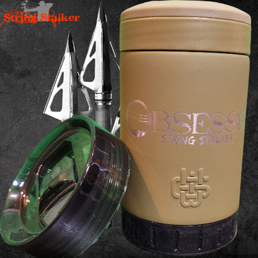 String Stalker Obsessed Can Koozie - Army Green