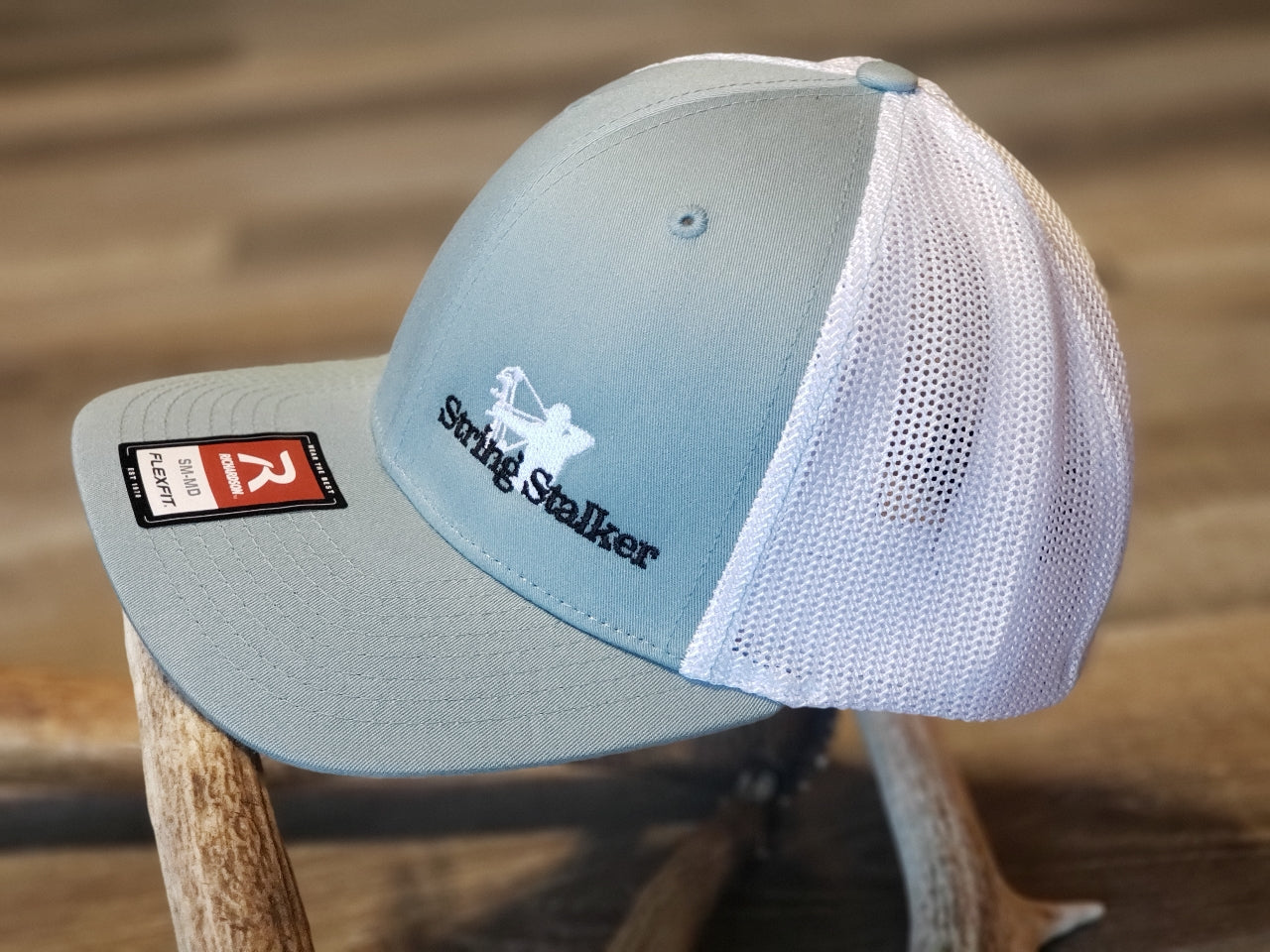 Bow Hunter Flex Fit Hat - Smoke Blue/White