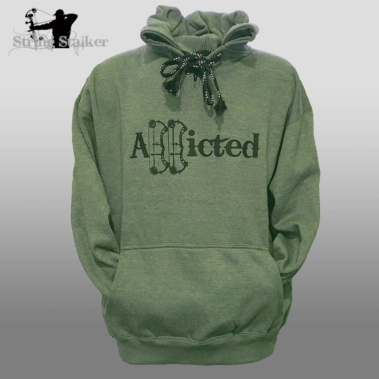 Bow Hunter Addicted Hoodie - Heather Green