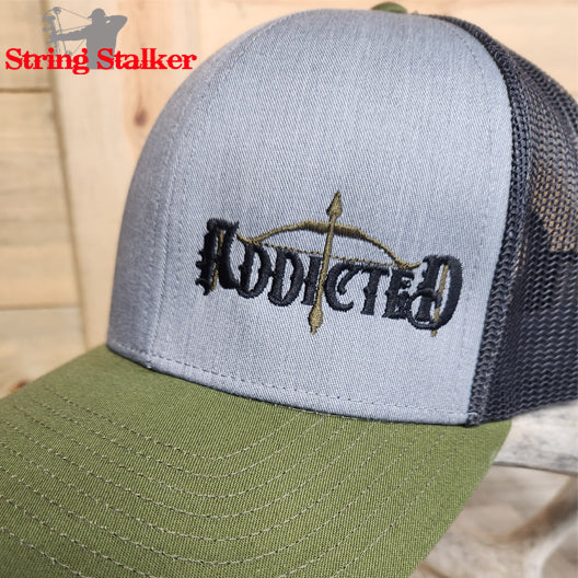 Addicted Traditional Bow Hunter Snapback Hat - Moss/Charcoal/Black