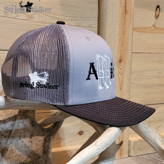 Addicted Bow Hunter Mesh Trucker Hat - Tri color Grey/Charcoal/Black