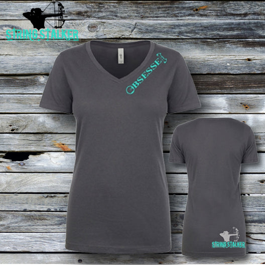 Obsessed Lady Stalker V-neck - Dark Grey