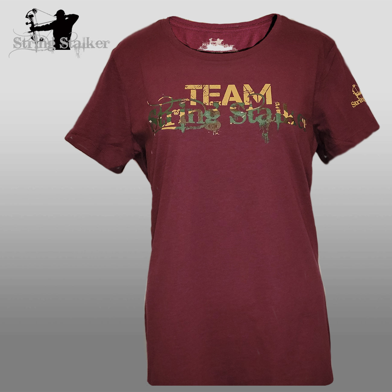 Ladies Team String Stalker Bow Hunter Tee - Heathered Berry