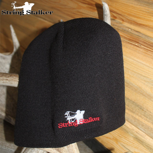 String Stalker Beanie Hat- Black