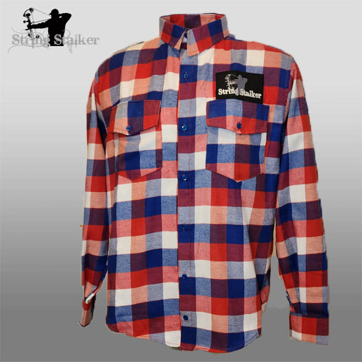 String Stalker Hunter Flannel (FACTORY SECOUND) Red, White and Blue