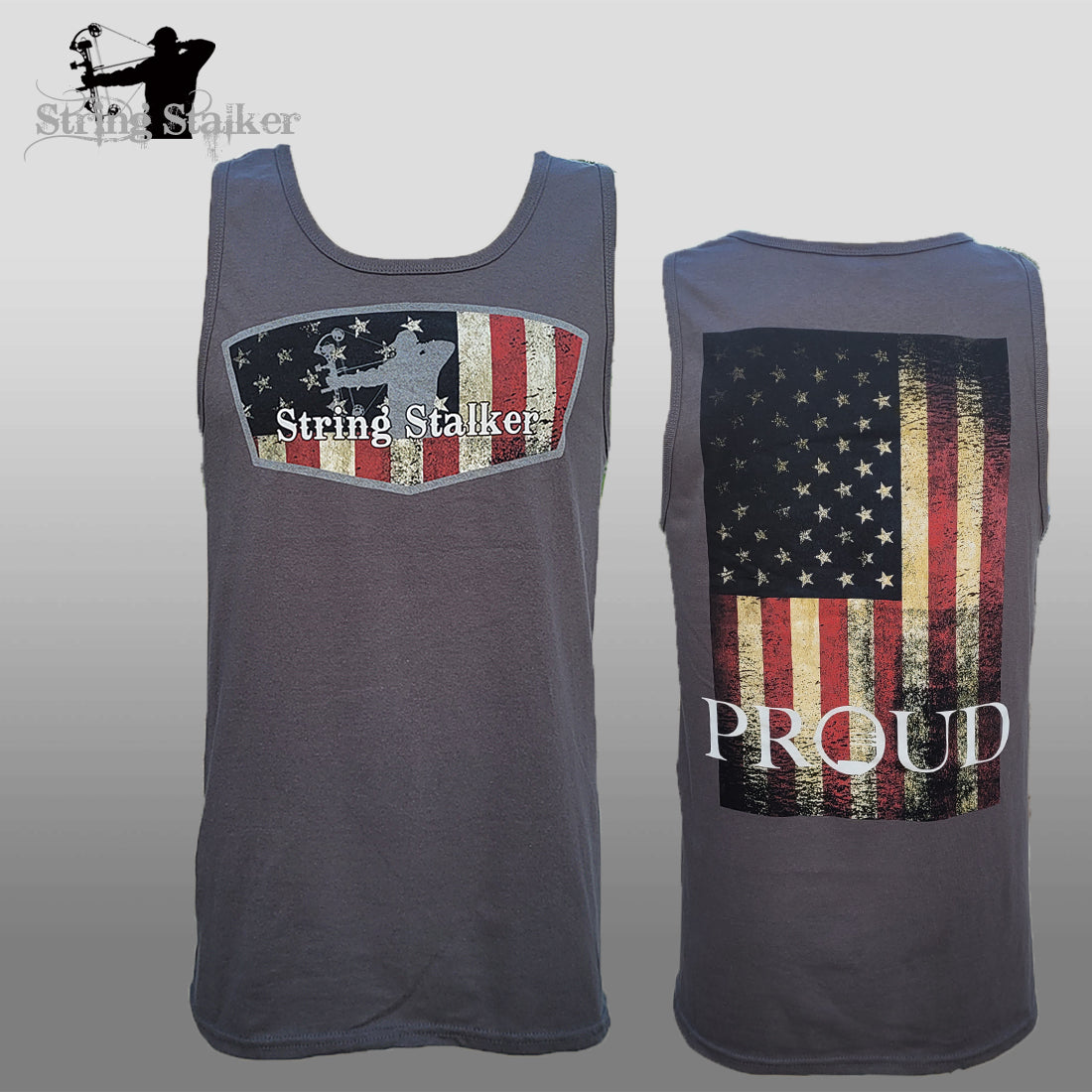 Bow Hunter American Proud 2.0 Tank Top - Charcoal