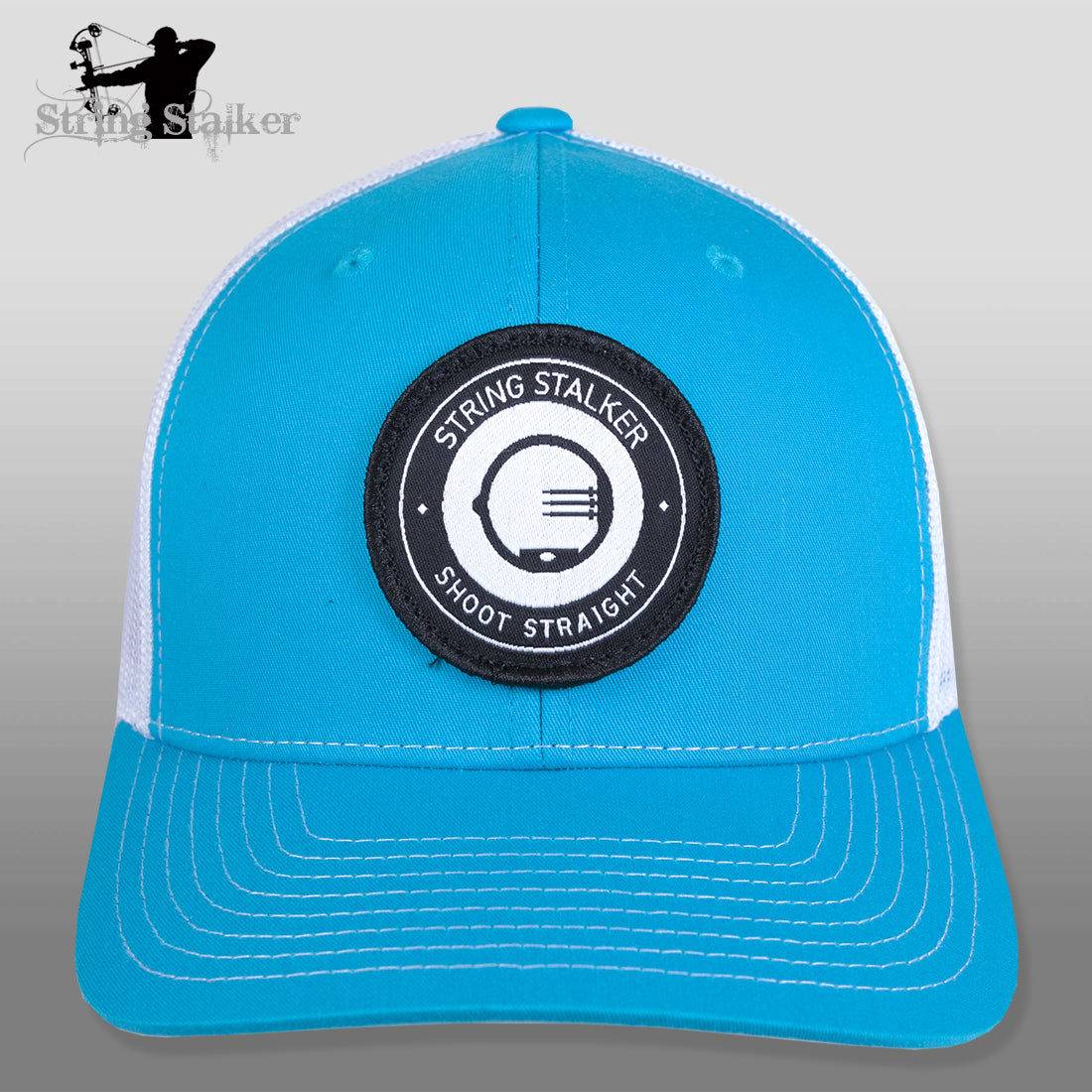 String Stalker Mesh Bowhunting Hat - Woven Patch Trucker - Royal Blue - String Stalker