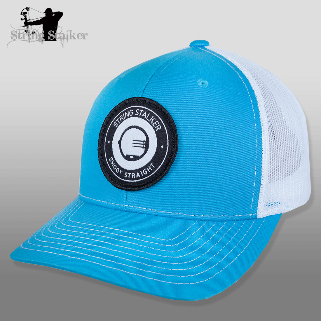 String Stalker Mesh Bowhunting Hat - Woven Patch Trucker - Royal Blue - String Stalker