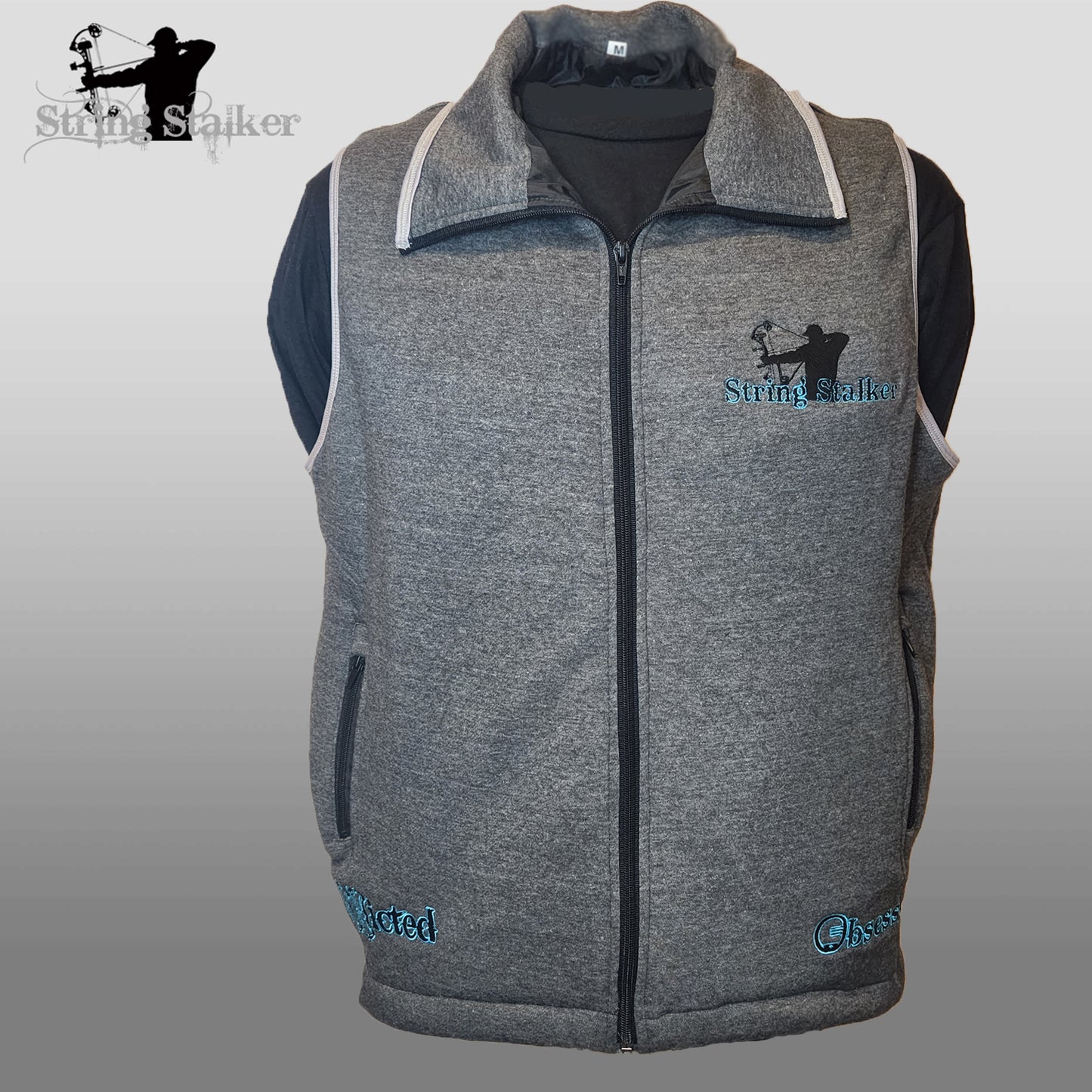 Ladies String Stalker Windproof Vest Grey/Teal