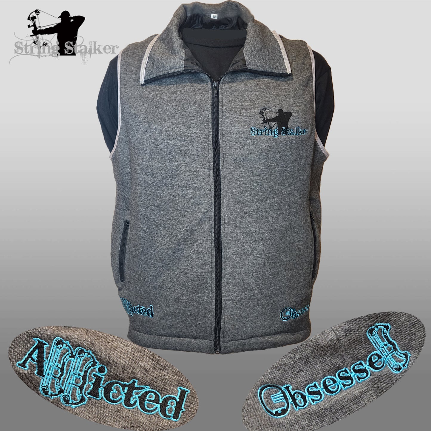 Ladies String Stalker Windproof Vest Grey/Teal