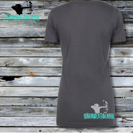 Obsessed Lady Stalker V-neck - Dark Grey