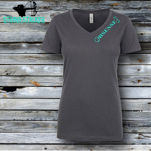 Obsessed Lady Stalker V-neck - Dark Grey