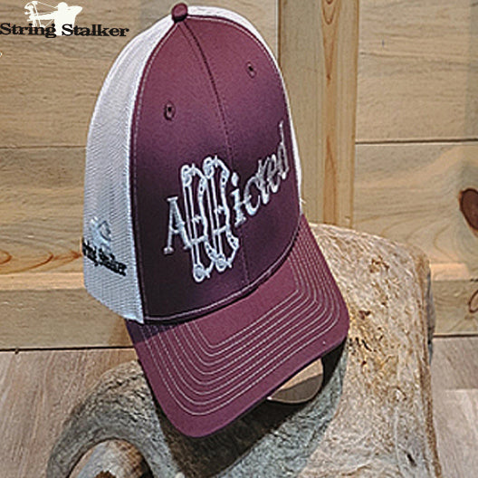 Addicted Bow Hunter Snap Back Hat -  Maroon/White