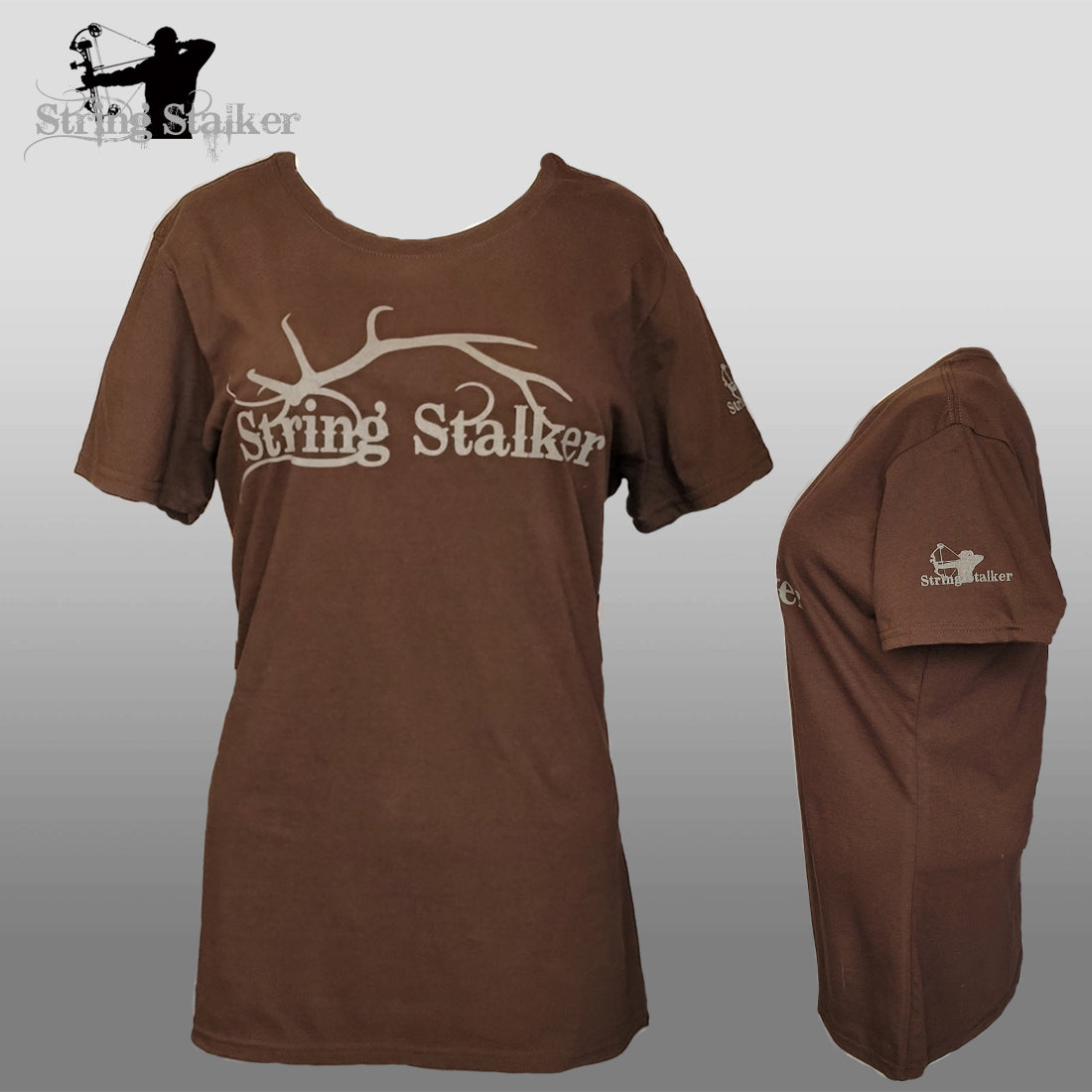 Ladies String Stalker Shed Stalker Tee - Brown