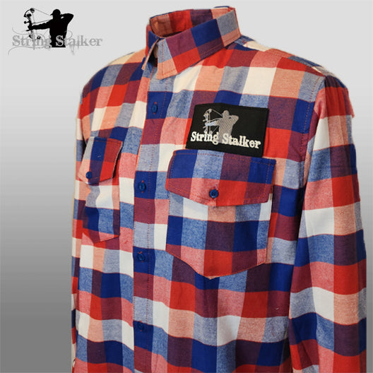 String Stalker Hunter Flannel (FACTORY SECOUND) Red, White and Blue