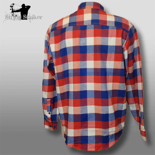 String Stalker Hunter Flannel (FACTORY SECOND) Red, White and Blue