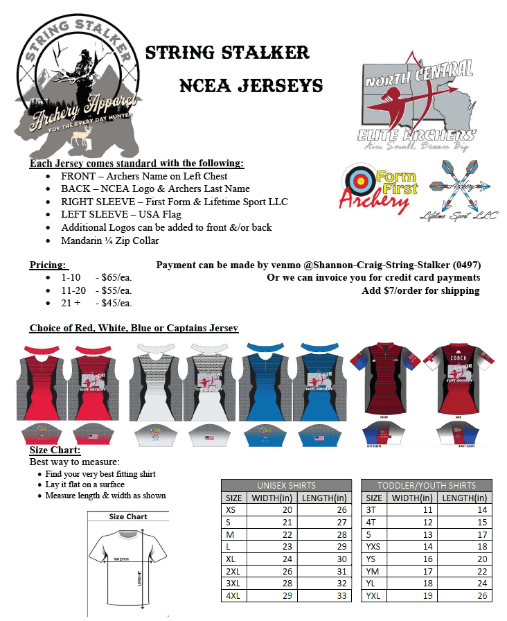 North Central Elite Archers Team Jersey NCEA