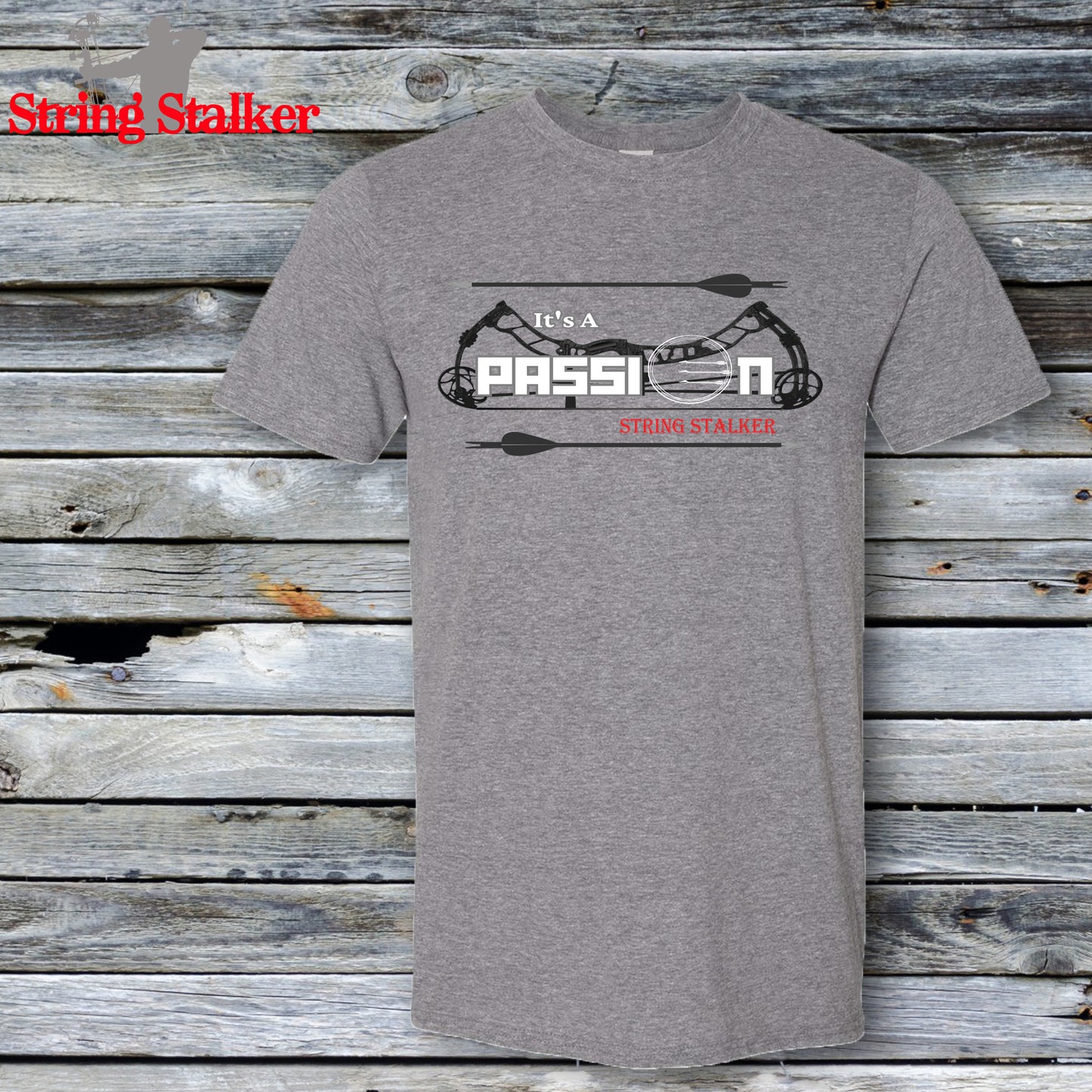 String Stalker Bow Hunter Passion Tee - Graphite Heather