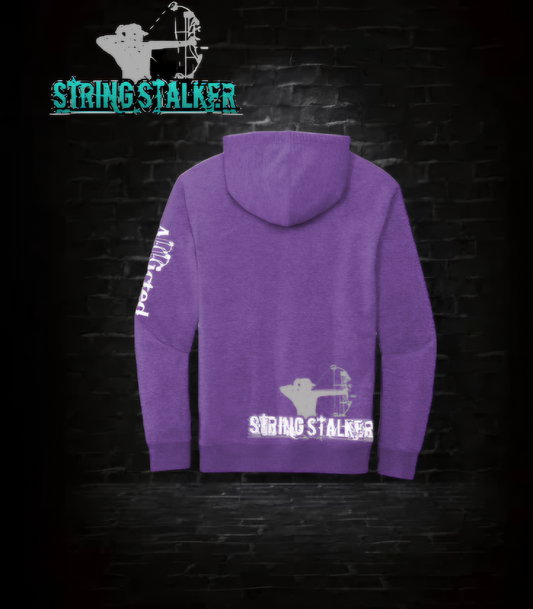 String Stalker Bow Hunter Huntress hoodie - Heather Purple