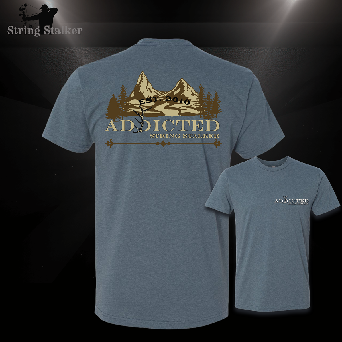 Addicted Hunter Tee - Indigo – String Stalker