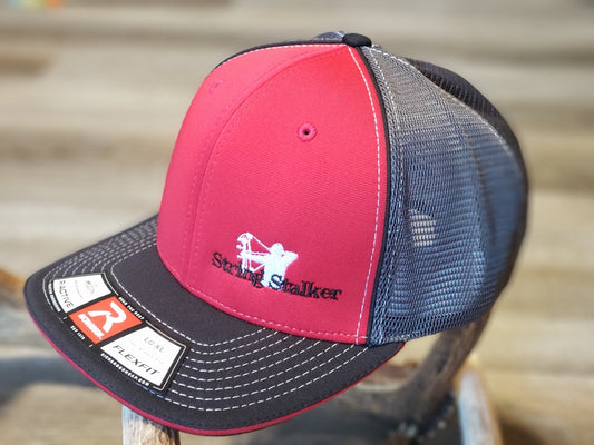 Bow Hunter Flex Fit Hat - Red/Charcoal/Black