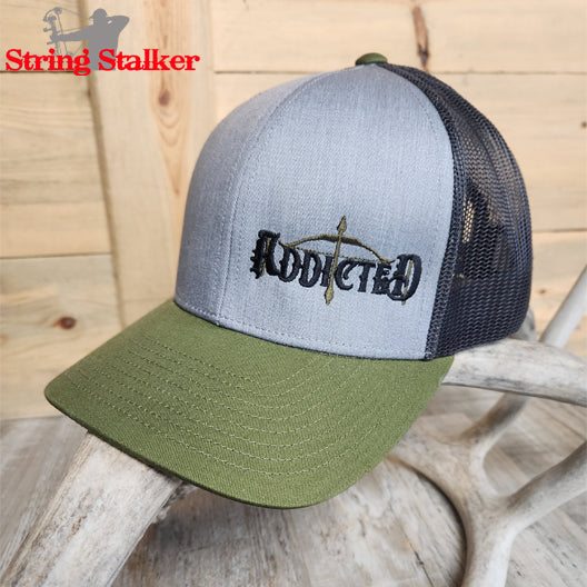 Addicted Traditional Bow Hunter Snapback Hat - Moss/Charcoal/Black