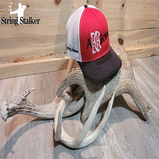 Addicted Bow Hunter Mesh Trucker Hat - Tri-Color Red/Black/White