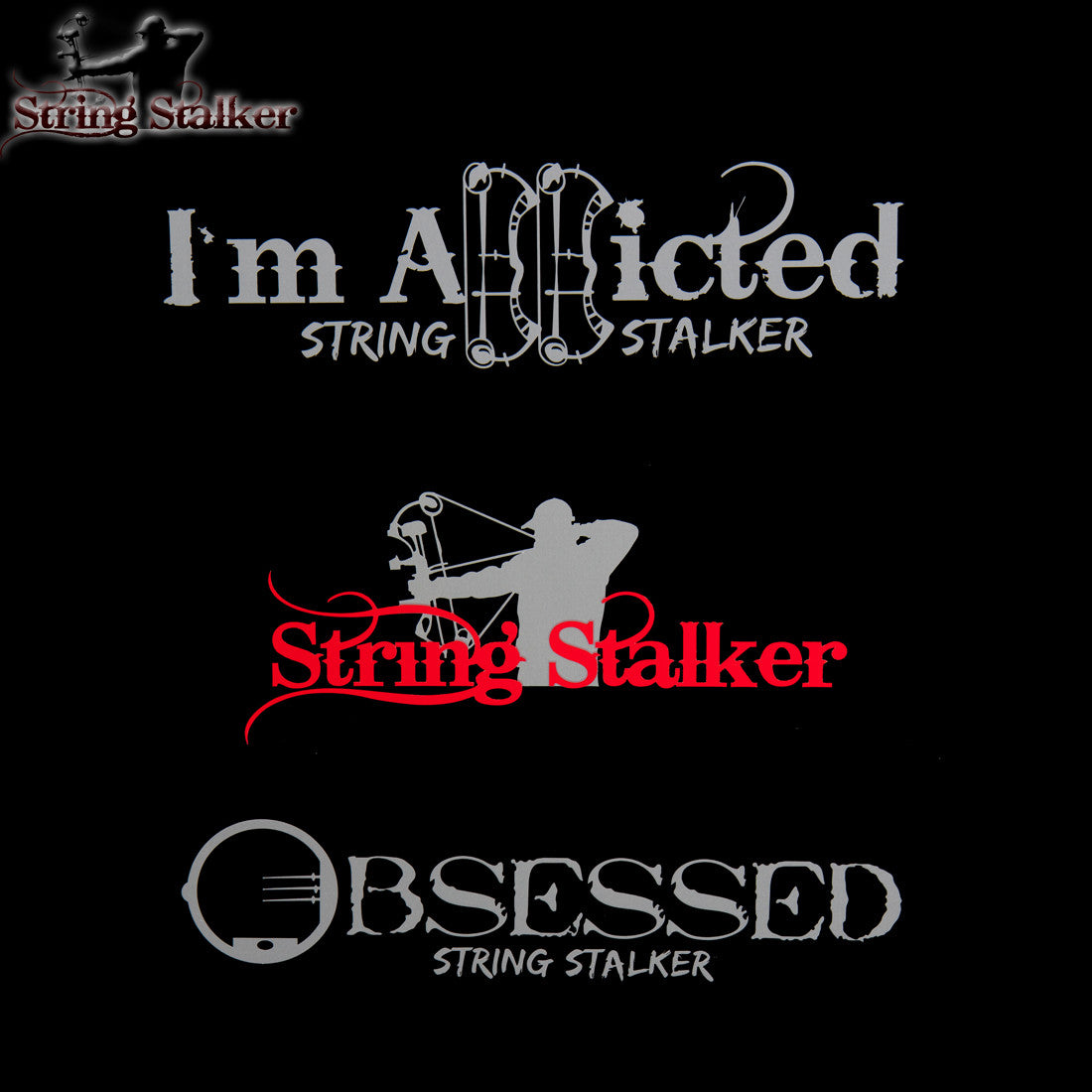 String Stalker Bow Hunting Decal 3 Pack #2 - String Stalker
