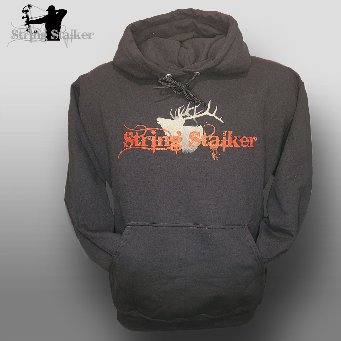 String Stalker Bow Hunter Elk Hoodie - Black
