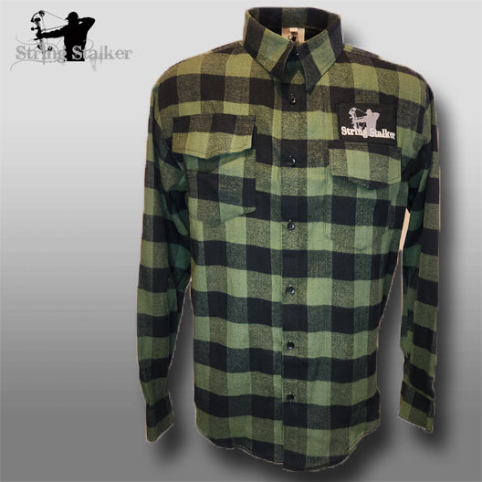 String Stalker Hunter Flannel (FACTORY SECOND) Woodland Green/Black