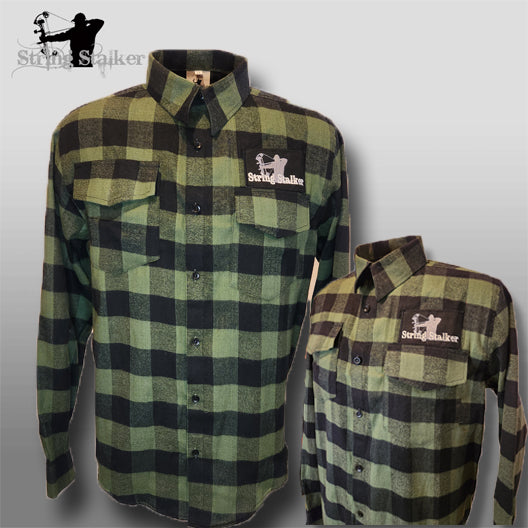 String Stalker Hunter Flannel (FACTORY SECOUND) Woodland Green/Black