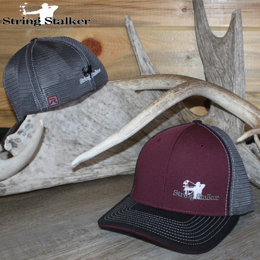 Bow Hunter Fitted Hat - Maroon/Charcoal/Black