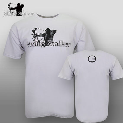String Stalker Bow Hunting Camo Logo TShirt - Gray - String Stalker