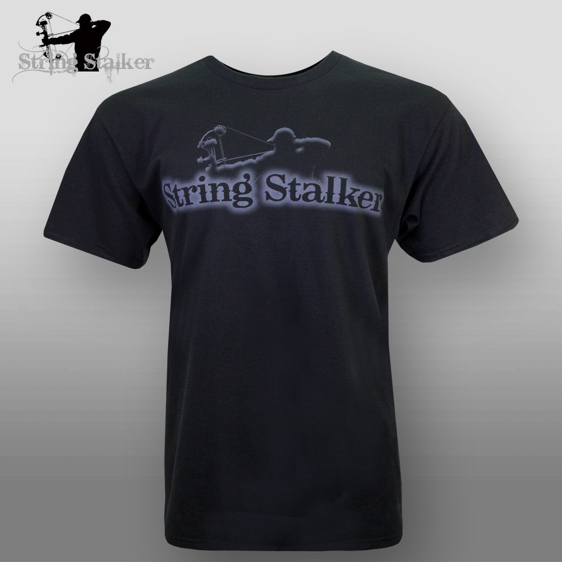 String Stalker Bow Hunting Ghost Logo TShirt - Black - String Stalker