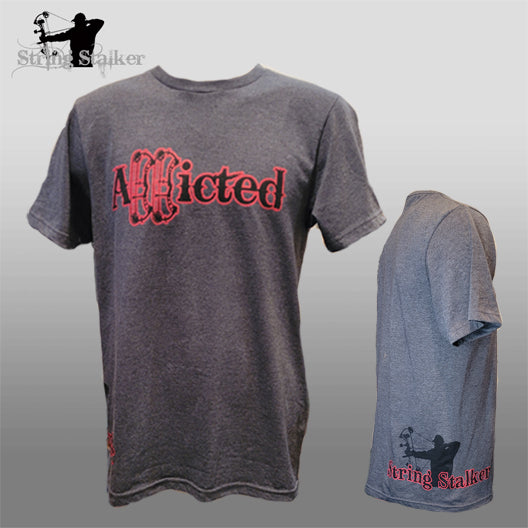 String Stalker Bow Hunter Black/Red Addicted Tee - Charcoal