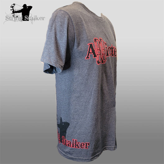 String Stalker Bow Hunter Black/Red Addicted Tee - Charcoal
