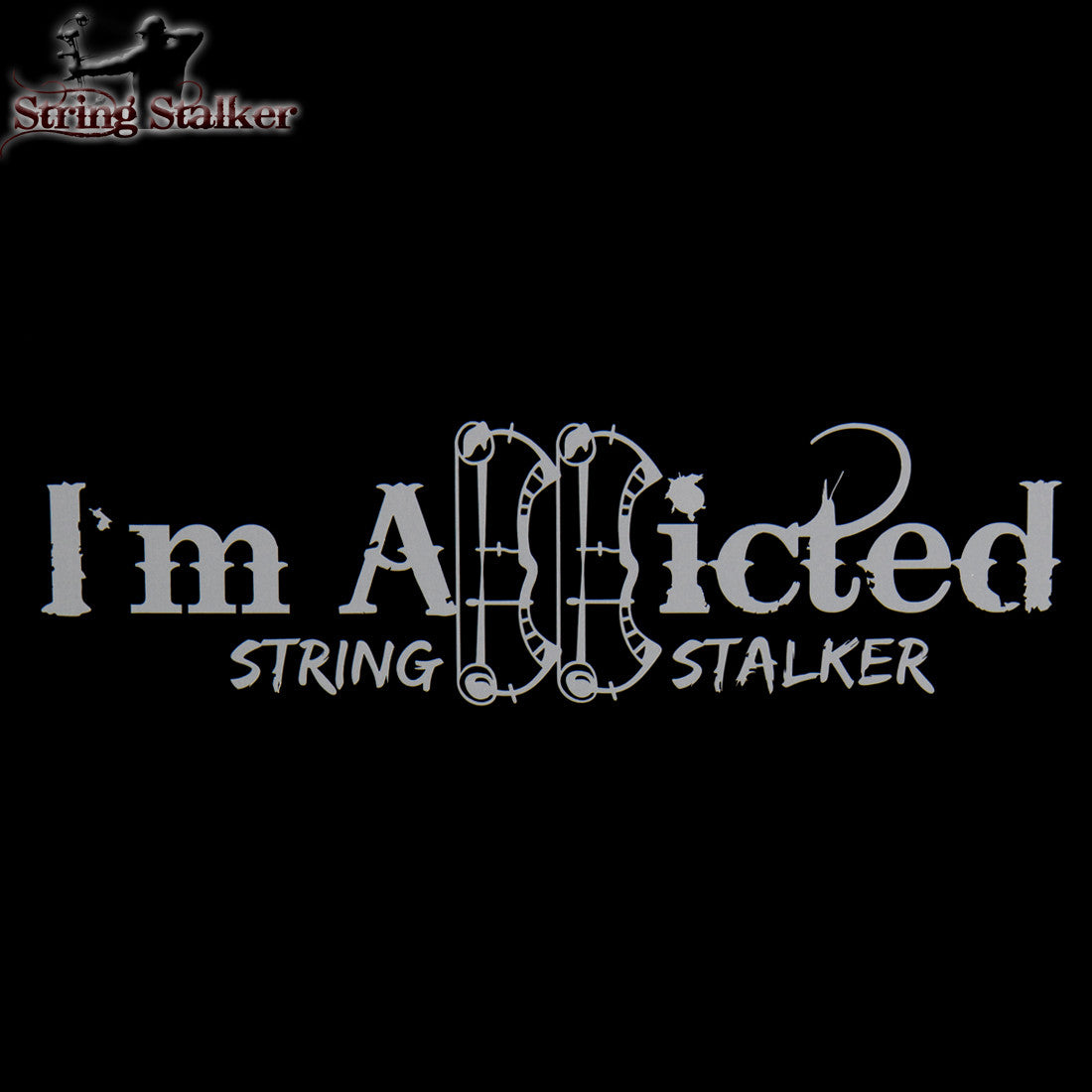 String Stalker Bow Hunting Addicted Decal - String Stalker