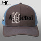 Addicted Bow Hunter Mesh Trucker Hat  - Grey/Columbia Blue