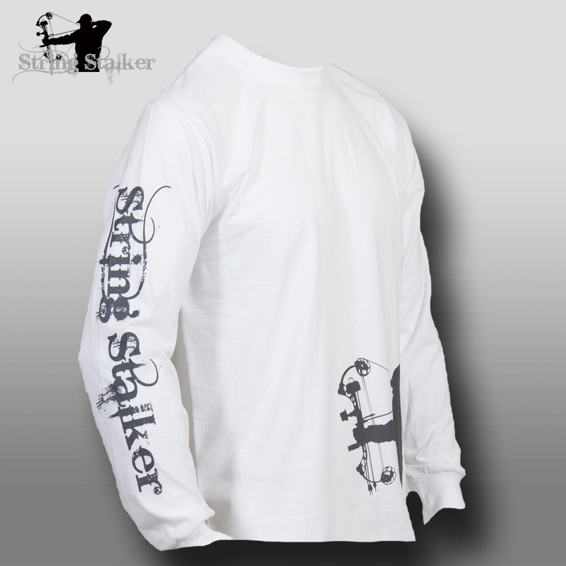 String Stalker Bow Hunter Hip-Sleeve Long Sleeve T Shirt - String Stalker