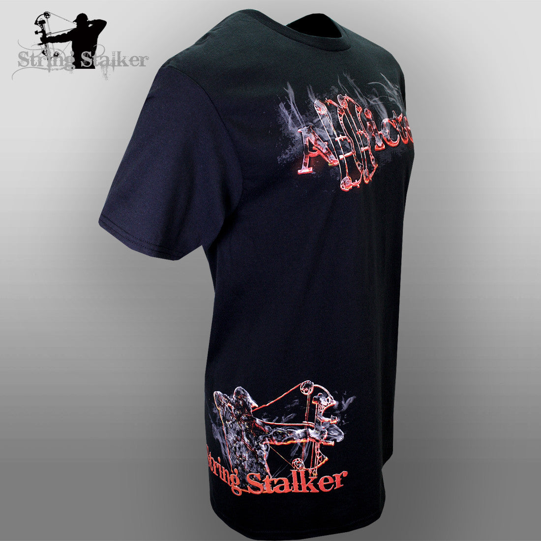 String Stalker Bow Hunter Scorched Addicted Tee - Black