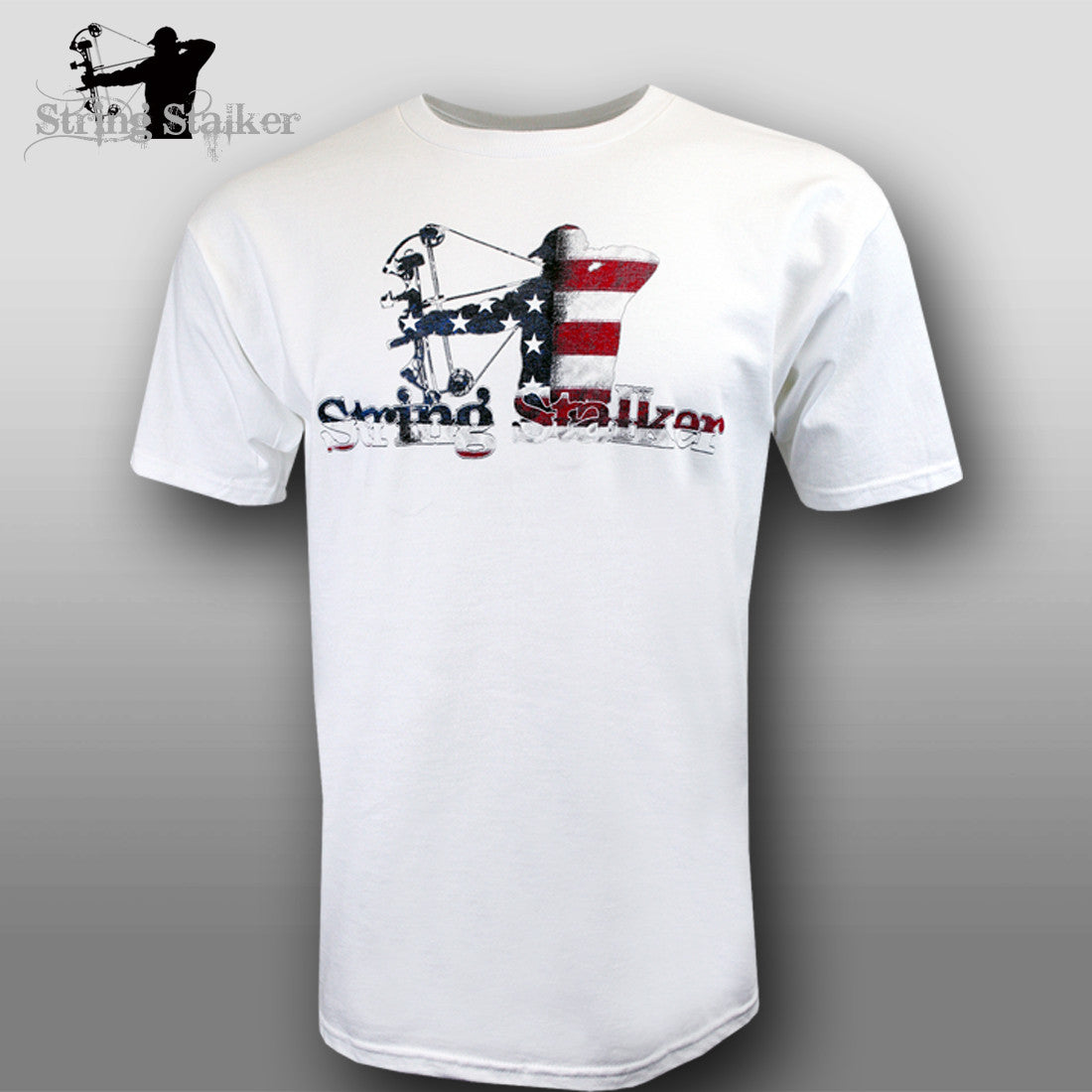 String Stalker Proud American Bow Hunter T Shirt - White - String Stalker