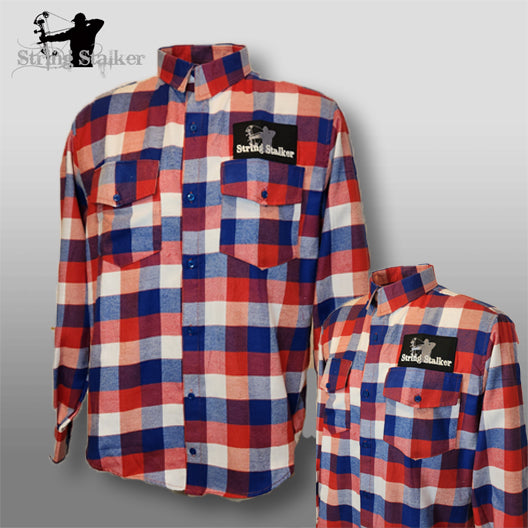 String Stalker Hunter Flannel (FACTORY SECOUND) Red, White and Blue