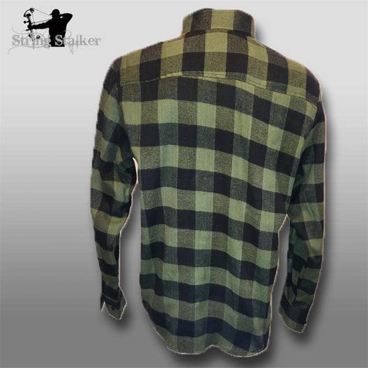 String Stalker Hunter Flannel (FACTORY SECOUND) Woodland Green/Black