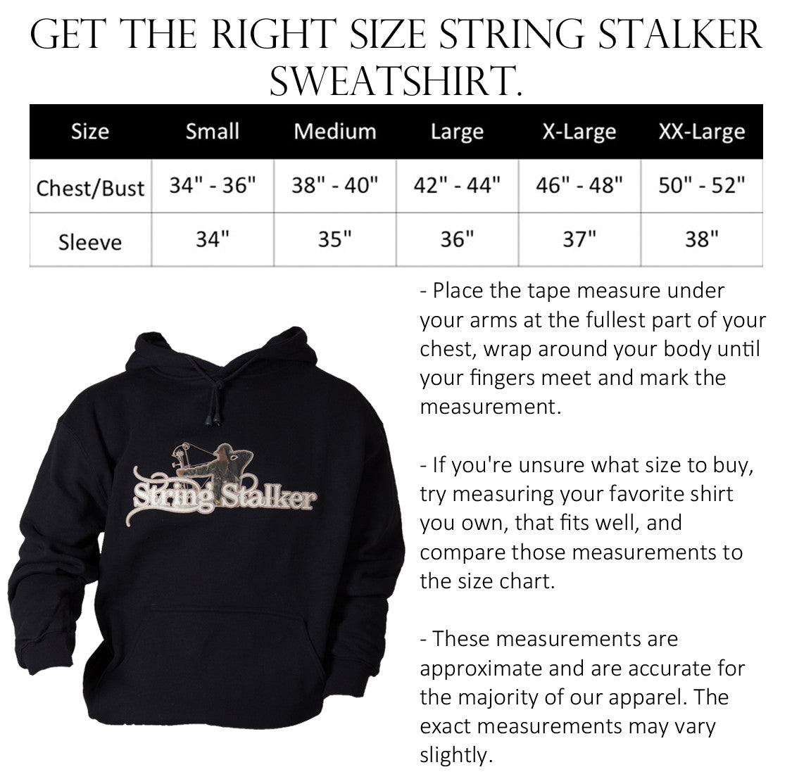 String Stalker Proud American Bow Hunter Hoodie Black Sweatshirt - String Stalker