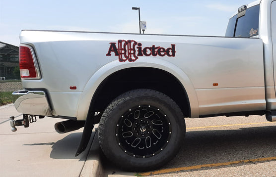 20" Wide Addicted Black/Red Bow Hunting Decal